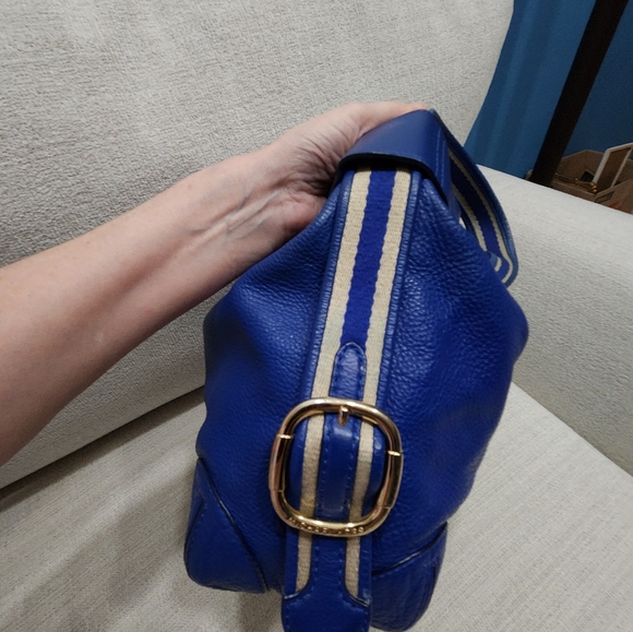 Michael Kors Blue Leather Shoulder Bag Purse - Picture 5 of 14